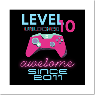 Level 10 Unlocked Awesome 2011 Video Gamer Posters and Art